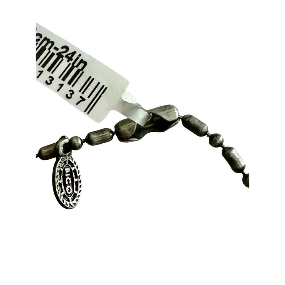 BICO Australia NWT Brushed Steel Ball Chain Necklace 24” - Picture 6 of 6